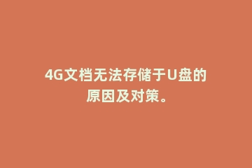 4G文档无法存储于U盘的原因及对策。