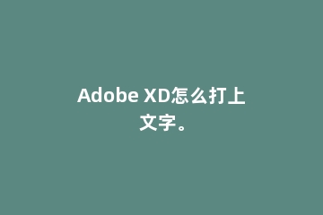 Adobe XD怎么打上文字。