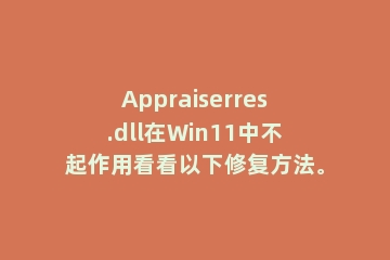 Appraiserres.dll在Win11中不起作用看看以下修复方法。