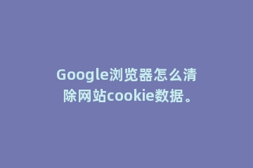 Google浏览器怎么清除网站cookie数据。