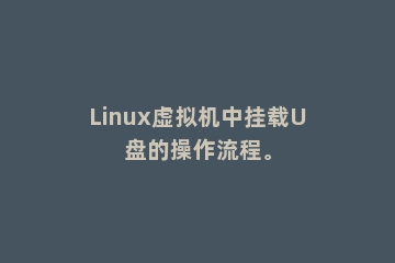 Linux虚拟机中挂载U盘的操作流程。