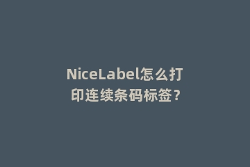 NiceLabel怎么打印连续条码标签？
