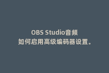OBS Studio音频如何启用高级编码器设置。