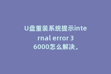 U盘重装系统提示internal error 36000怎么解决。