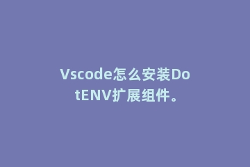 Vscode怎么安装DotENV扩展组件。