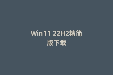 Win11 22H2精简版下载