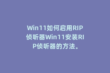Win11如何启用RIP侦听器Win11安装RIP侦听器的方法。