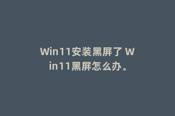 Win11安装黑屏了 Win11黑屏怎么办。