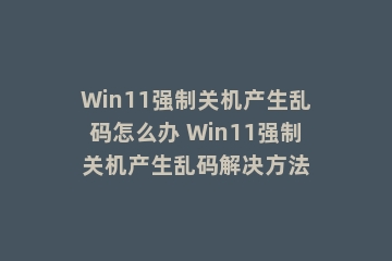 Win11强制关机产生乱码怎么办 Win11强制关机产生乱码解决方法