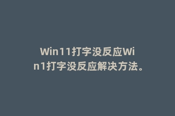 Win11打字没反应Win1打字没反应解决方法。