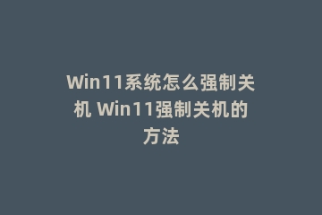 Win11系统怎么强制关机 Win11强制关机的方法