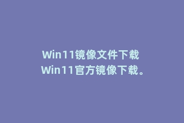 Win11镜像文件下载 Win11官方镜像下载。