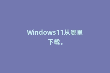 Windows11从哪里下载。