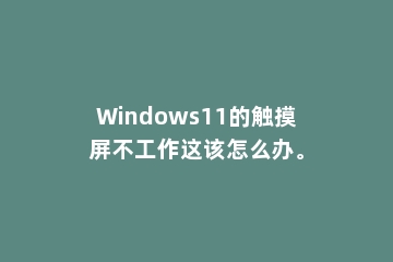 Windows11的触摸屏不工作这该怎么办。