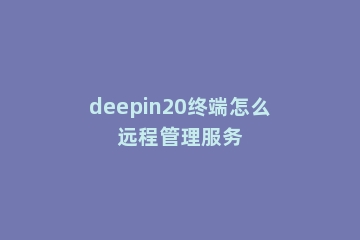 deepin20终端怎么远程管理服务