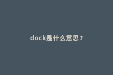 dock是什么意思？