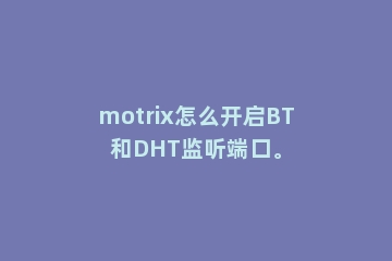 motrix怎么开启BT和DHT监听端口。
