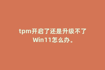 tpm开启了还是升级不了Win11怎么办。