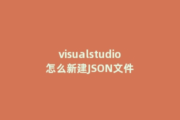 visualstudio怎么新建JSON文件