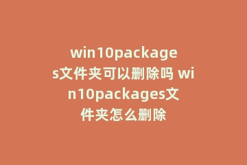 win10packages文件夹可以删除吗 win10packages文件夹怎么删除