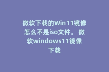 微软下载的Win11镜像怎么不是iso文件。 微软windows11镜像下载
