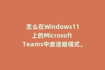 怎么在Windows11上的Microsoft Teams中激活暗模式。