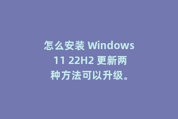怎么安装 Windows 11 22H2 更新两种方法可以升级。