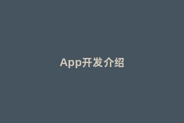 App开发介绍