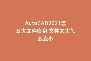 AutoCAD2021怎么大文件瘦身 文件太大怎么变小