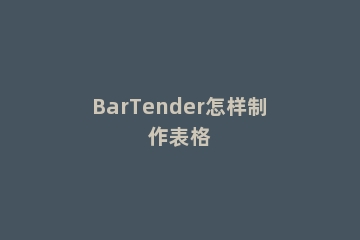 BarTender怎样制作表格
