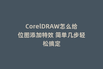CorelDRAW怎么给位图添加特效 简单几步轻松搞定