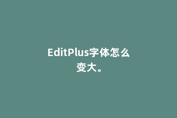 EditPlus字体怎么变大。