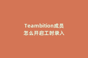 Teambition成员怎么开启工时录入