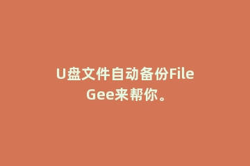 U盘文件自动备份FileGee来帮你。