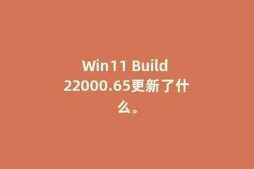 Win11 Build 22000.65更新了什么。