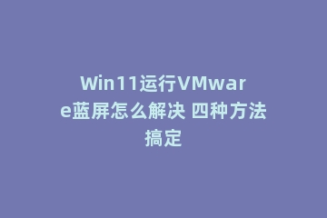 Win11运行VMware蓝屏怎么解决 四种方法搞定