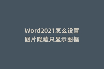 Word2021怎么设置图片隐藏只显示图框