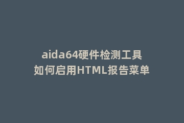 aida64硬件检测工具如何启用HTML报告菜单
