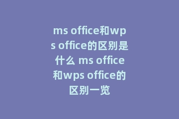 ms office和wps office的区别是什么 ms office和wps office的区别一览