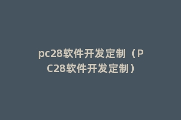pc28软件开发定制（PC28软件开发定制）