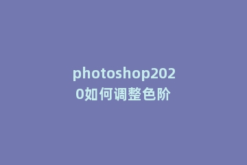 photoshop2020如何调整色阶