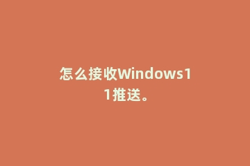 怎么接收Windows11推送。