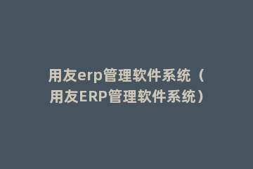 用友erp管理软件系统（用友ERP管理软件系统）