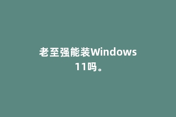 老至强能装Windows11吗。