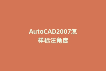 AutoCAD2007怎样标注角度