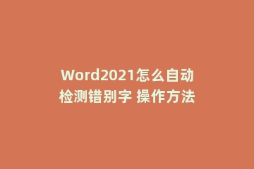 Word2021怎么自动检测错别字 操作方法