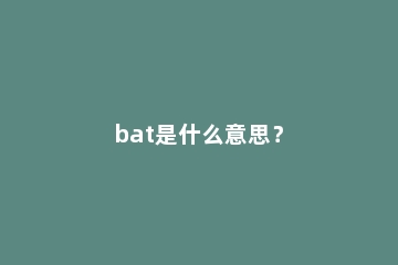 bat是什么意思？
