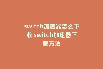 switch加速器怎么下载 switch加速器下载方法
