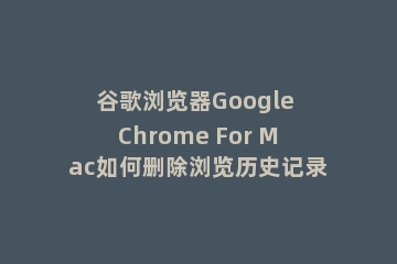 谷歌浏览器Google Chrome For Mac如何删除浏览历史记录