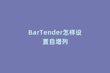 BarTender怎样设置自增列